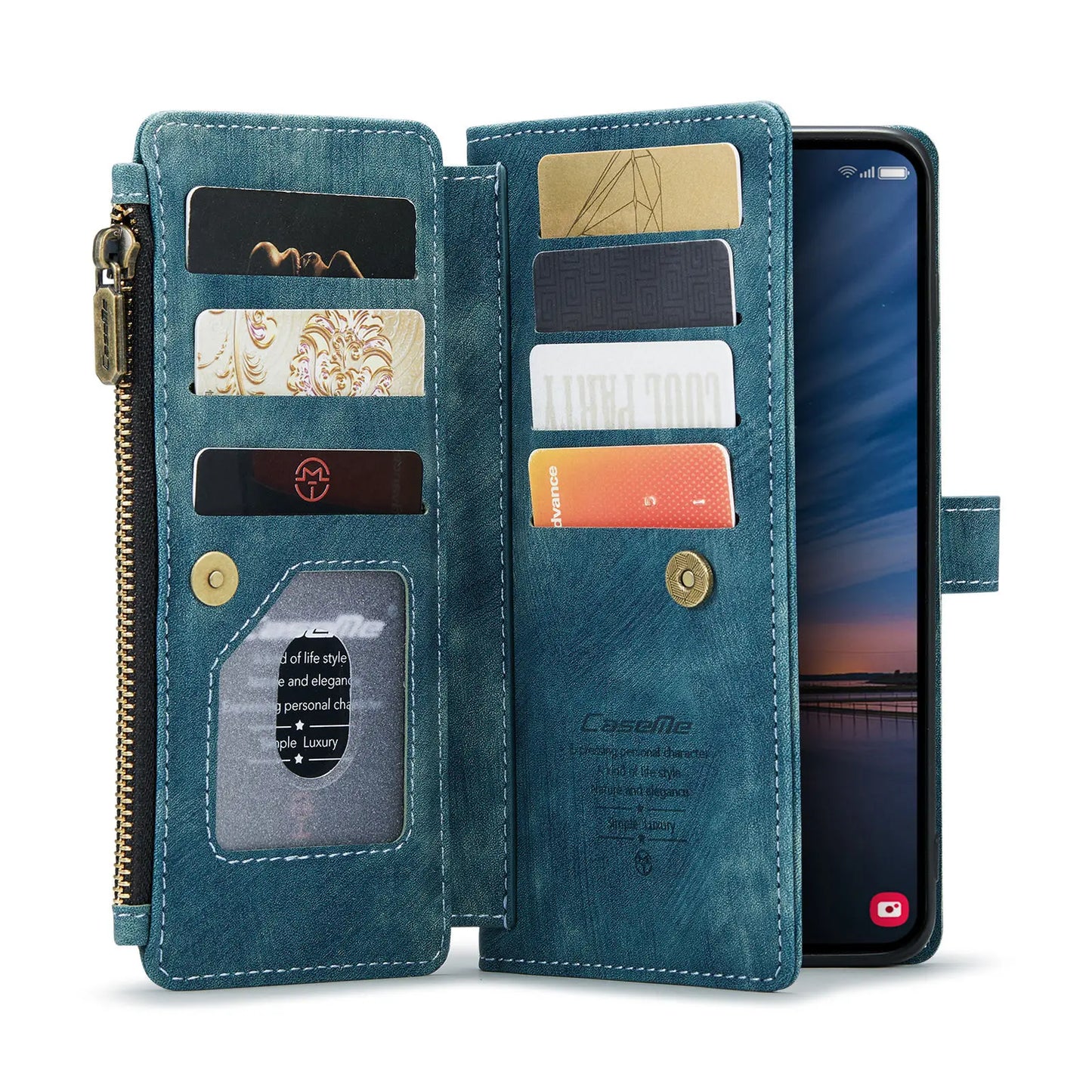 for Samsung Galaxy A55 A35 A25 5G (2024) Wallet Case, Durable PU Leather Magnetic Flip Strap Wristlet Zipper Card Holder Cover
