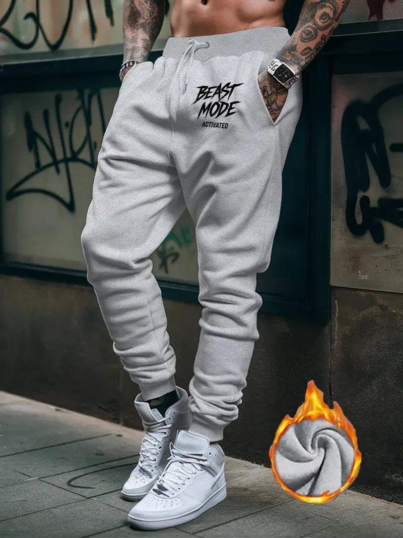 Autumn Winter Running Joggers Sweatpants Sport Casual Trousers Fitness Gym Breathable Pants 2024 Number Printed Men's Pants New