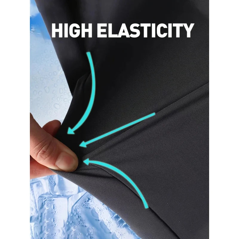 2 Pieces Men's High Stretch Solid Color Cropped Pants With Drawstring Waistband Sweatpants Shorts Clothes Summer Gym Short Man