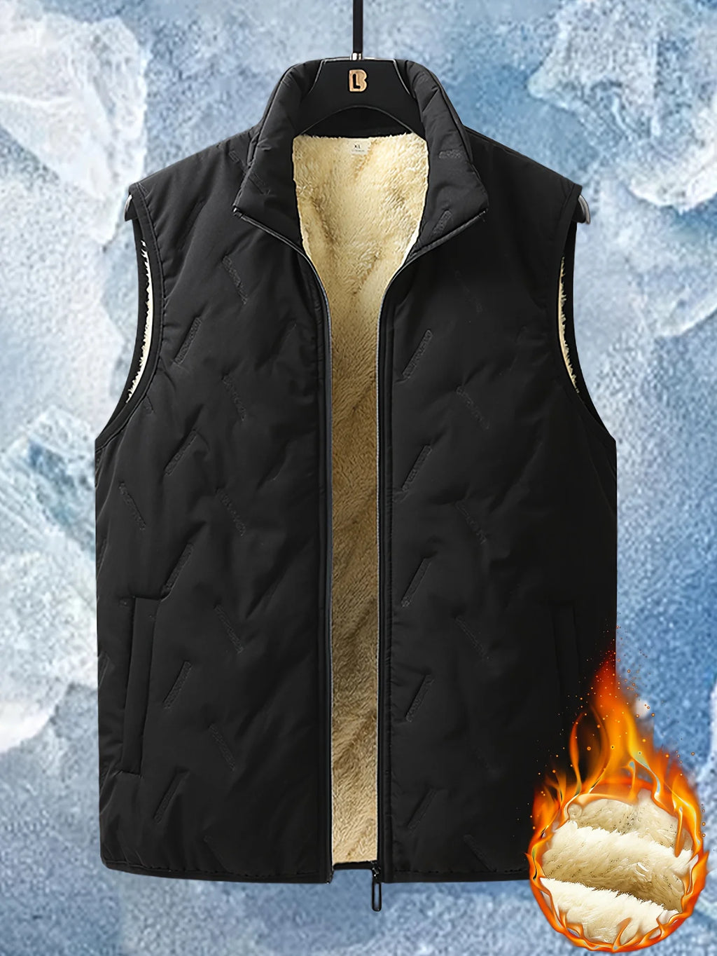 Autumn and Winter Fashion Men's Cotton Casual Multifunctional Plus Size Warm Standing Vest Sleeveless Top Collar Best Biker Duck