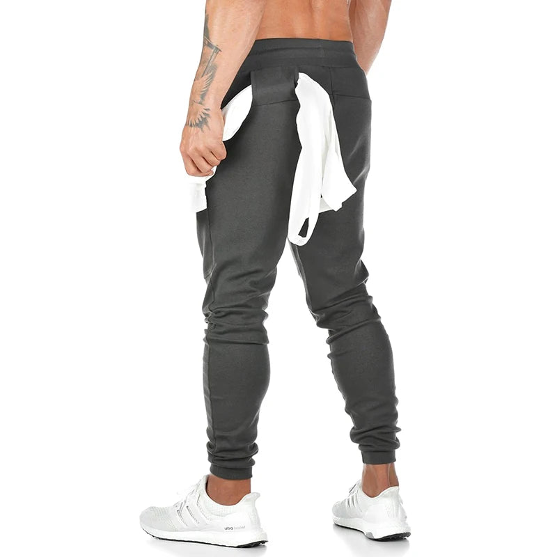 Men's Cotton Gym Pants Lightweight Stretch Yoga Jogger Sweatpants Pockets Outdoor Sports Workout Jogging Running Trousers