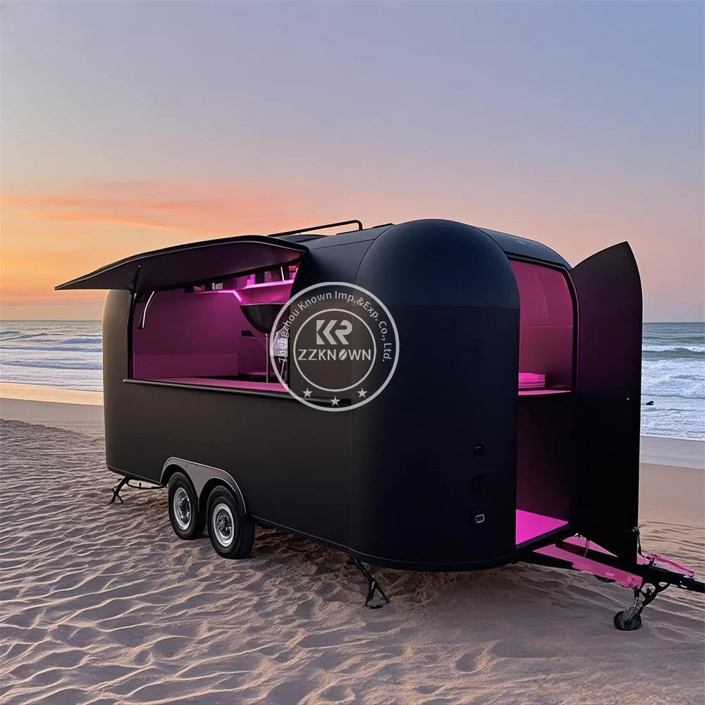 Custom Remorque Food Trailer Fully Equipped Mobile Kitchen Pizza Coffee Fast Food Truck for Sale Europe