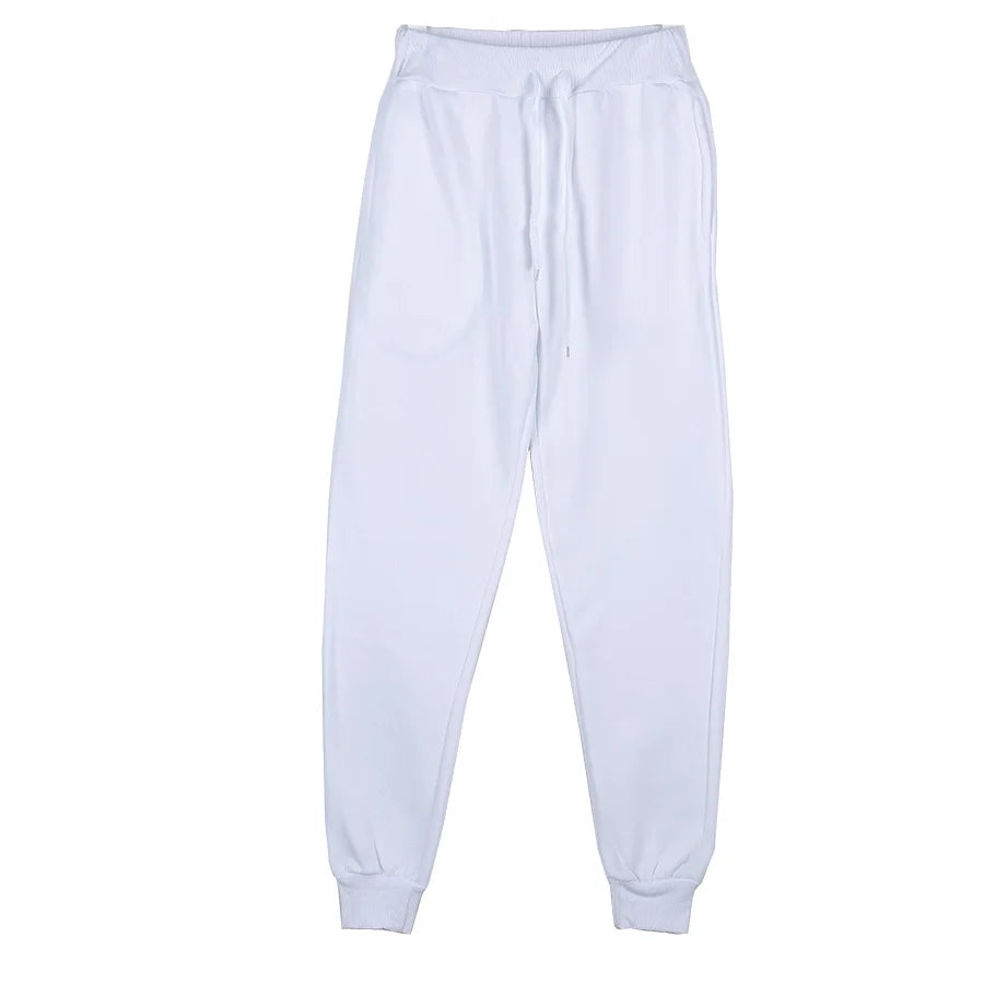 New Joggers Sweatpants Men and Women Elastic Waist Lose Casual Trousers white beige pink yellow Hip Hop Mens Sweat Pants