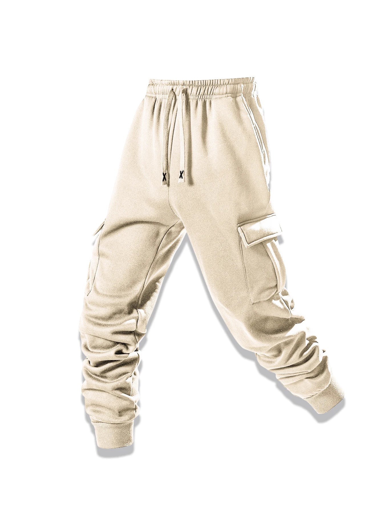 Men Cargo Casual Sports Drawstring Spliced Pants Sheath Pencil Pants Ankle Length Pant Spring Skinny Patchwork Pockets Pants