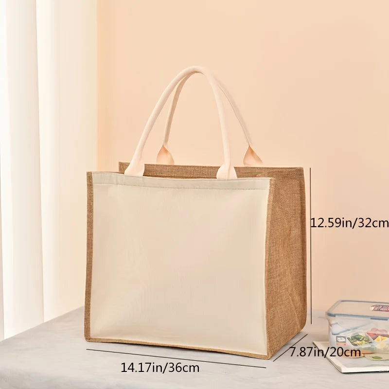 Upgrade zippered linen bag simple gift bag stylish shopping bag