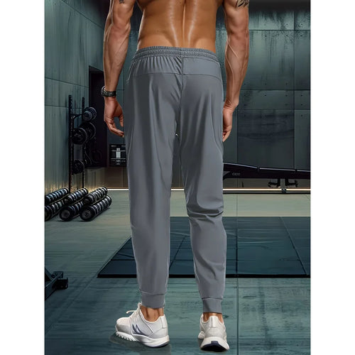 2-Pack Men's Sports Trousers High Stretch Men's Jogging Pants Quick-Drying Pajama Football Sweatpants Fishing Gray Man Straight
