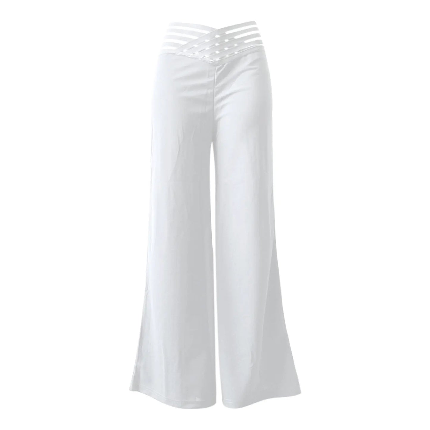 Women Flared Pants Elegant Office Lady Casual Blended Material