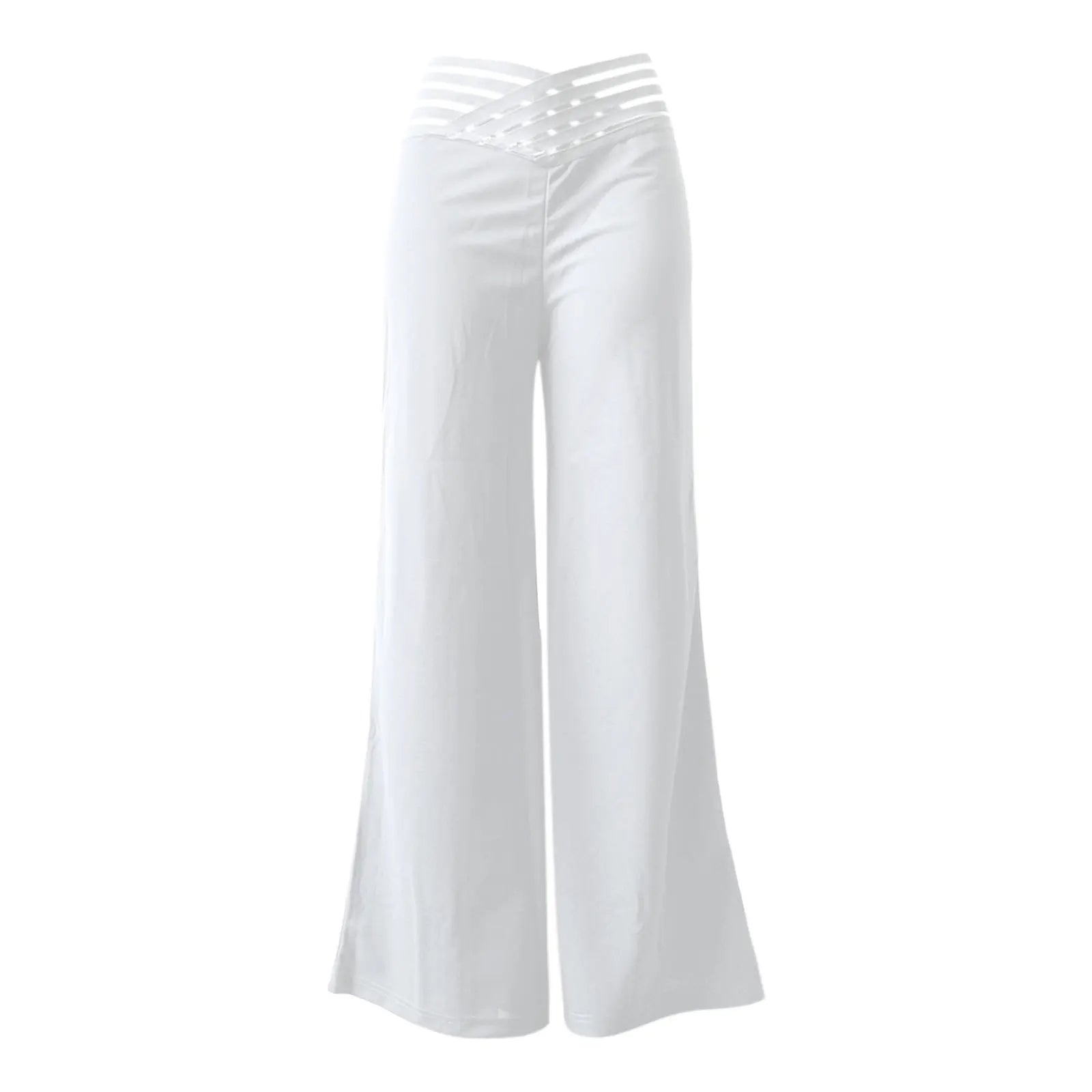 Women Flared Pants Elegant Office Lady Casual Blended Material