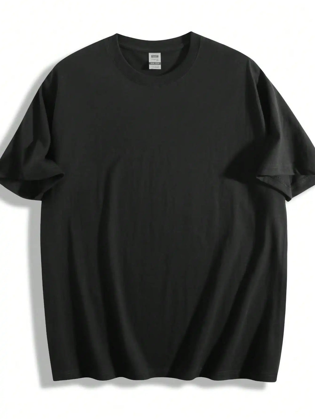 Plus Size Black Short Sleeve T-Shirt with Cross and "He Is Risen!” Print Suitable for Outdoor Leisure Wear in Summer.