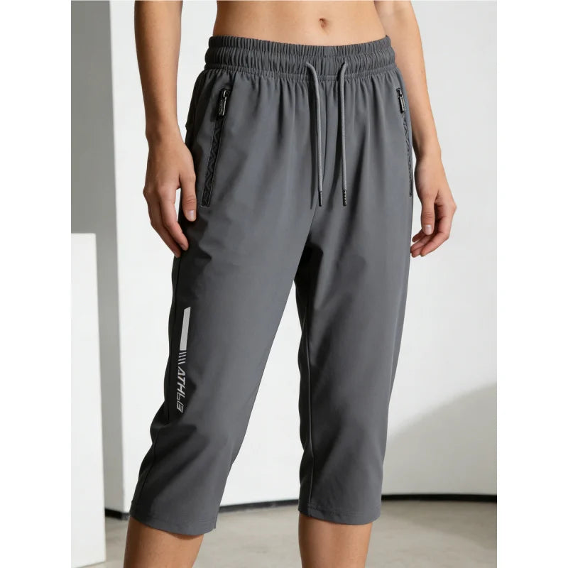 Men's Summer Stretch Sports Capri Pants Lightweight And Breathable Fitness Running Pants Essentials Shorts Man Y2k Elegant Black