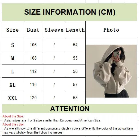 Women Casual Streetwear Y2K Crop Tops Hood Shirt Blended Material