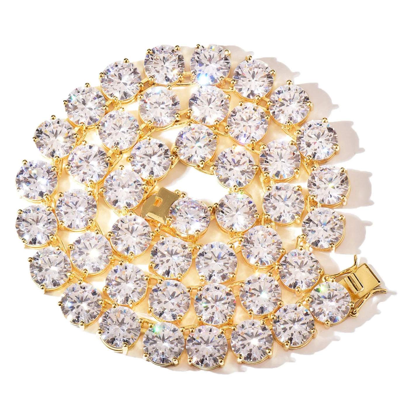 CUC Gold Color Tennis Chain 5mm 6mm 10mm One Row AAA Zircon Iced Out Necklace Link For Men Women Hip Hop Jewelry