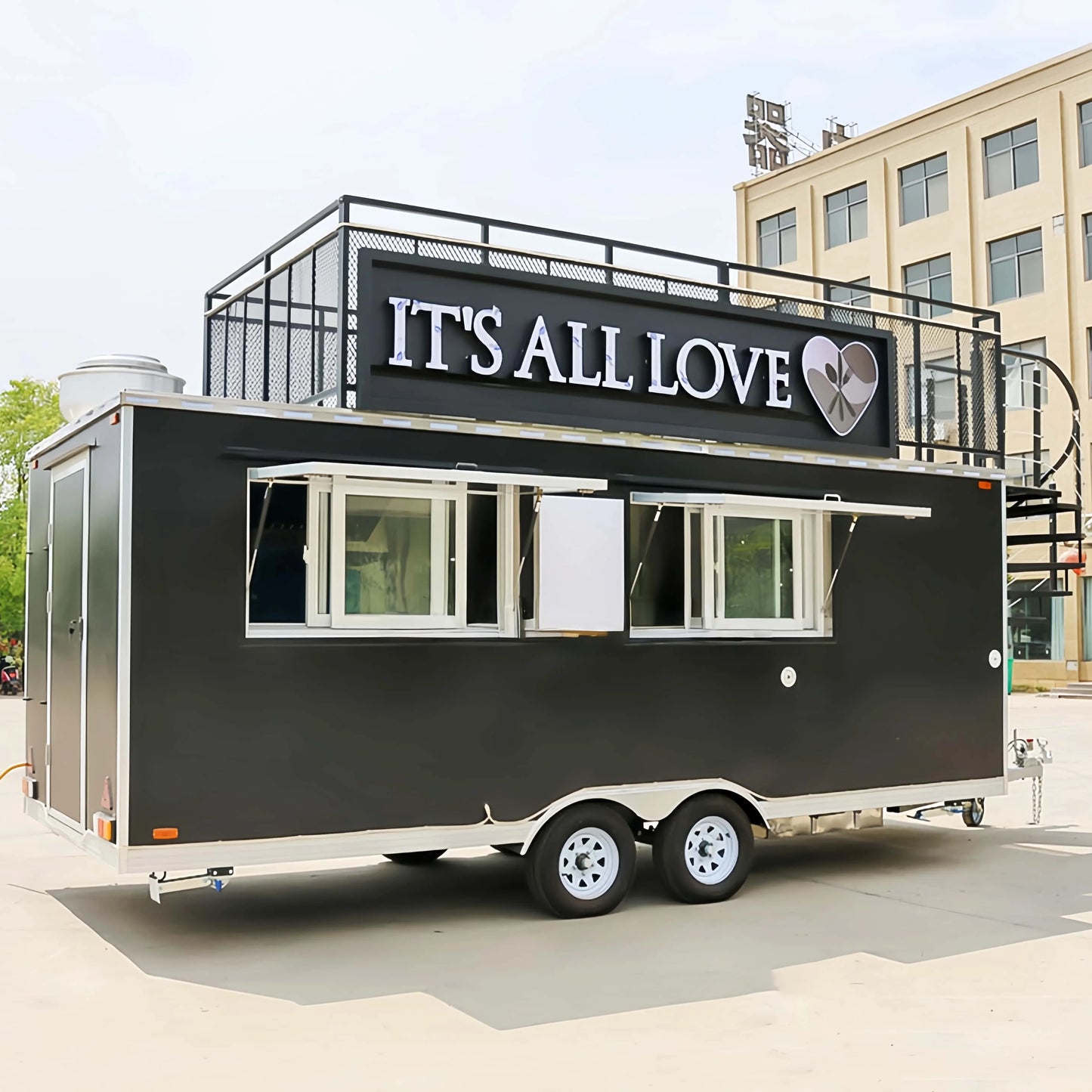 Stainless Steel Food Truck Trailer Mobile Kitchen Catering Van Customizable Food Truck Street Mobile Business