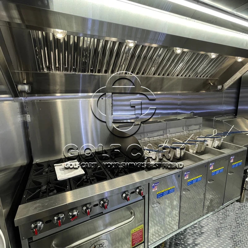 United State Food  Truck with Full Kitchen Concession Bbq Food Trailer with Porch Fully Equipped Custom Food Truck