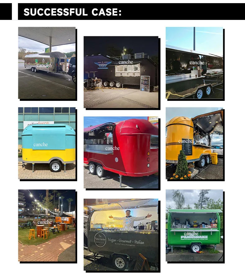 Street Sale use BBQ Food trailer Factory Mobile Pizza Food Truck stainless steel Outdoor Mobile Food Trailer