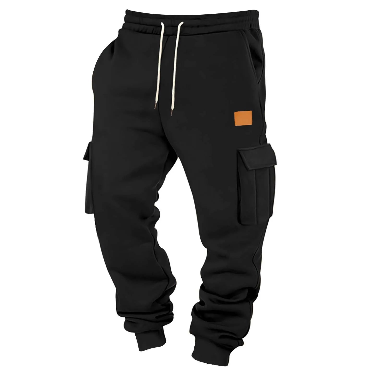 Men's Cargo Pants 2025 New Casual Loose Autumn Winter Straight Baggy Pants Multi-Pockets Solid Color Pinting Sweatpants ﻿
