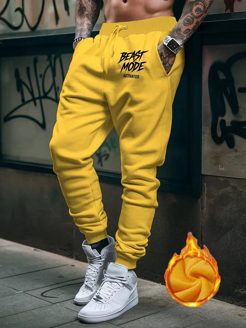 Autumn Winter Running Joggers Sweatpants Sport Casual Trousers Fitness Gym Breathable Pants 2024 Number Printed Men's Pants New