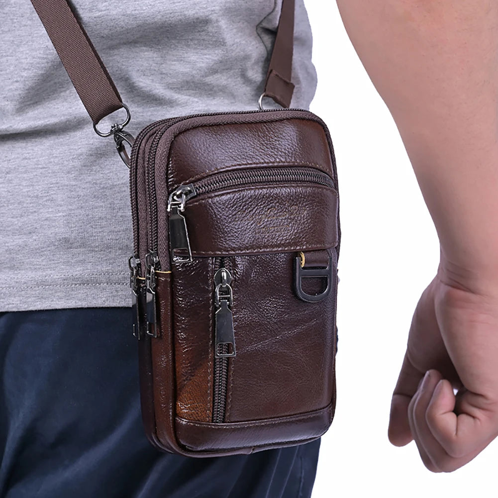Men Stylish Crossbody Bag Waterproof Leather Simple Shoulder Bag Lightweight Fashion Sling Bag Men Daily Sports Bag