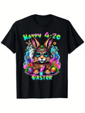 Happy 420 Easter Bunny T-Shirt - Funny, 100% Cotton, Novelty Tee for Men & Women, Great Gift Idea