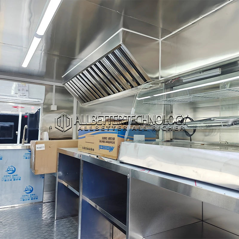 Allbetter 20ft Concession Food Trailer Mobile Food Truck Trailer Full Kitchen Bbq Pizza Fast Food Cart for Food Business