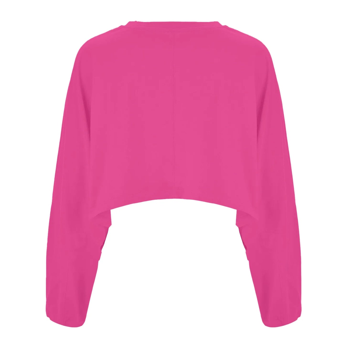 New Fashion Cropped Top Women'S Crew Neck Loose Short Sport Base T Shirt Long Sleeve Plus Size Blouse Womens Streetwear Fitted