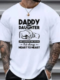 Plus-size Men'S "Dad and Daughter" Print T-shirt Summer, men's, 1pc, 100% cotton T-shirt