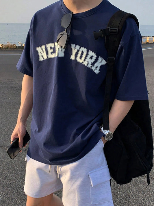 DAZY Men Back To School Letter Graphic Drop Shoulder Tee UNISEX Cotton Harajuku Graphic T Shirts  Oversized T Shirt