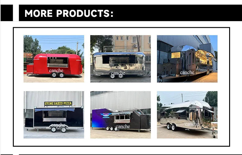 Street Sale use BBQ Food trailer Factory Mobile Pizza Food Truck stainless steel Outdoor Mobile Food Trailer