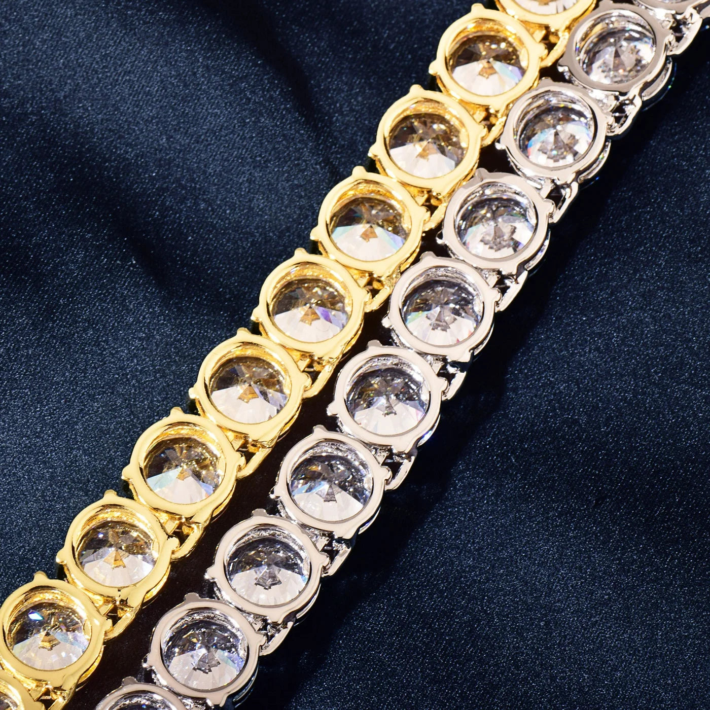 CUC Gold Color Tennis Chain 5mm 6mm 10mm One Row AAA Zircon Iced Out Necklace Link For Men Women Hip Hop Jewelry