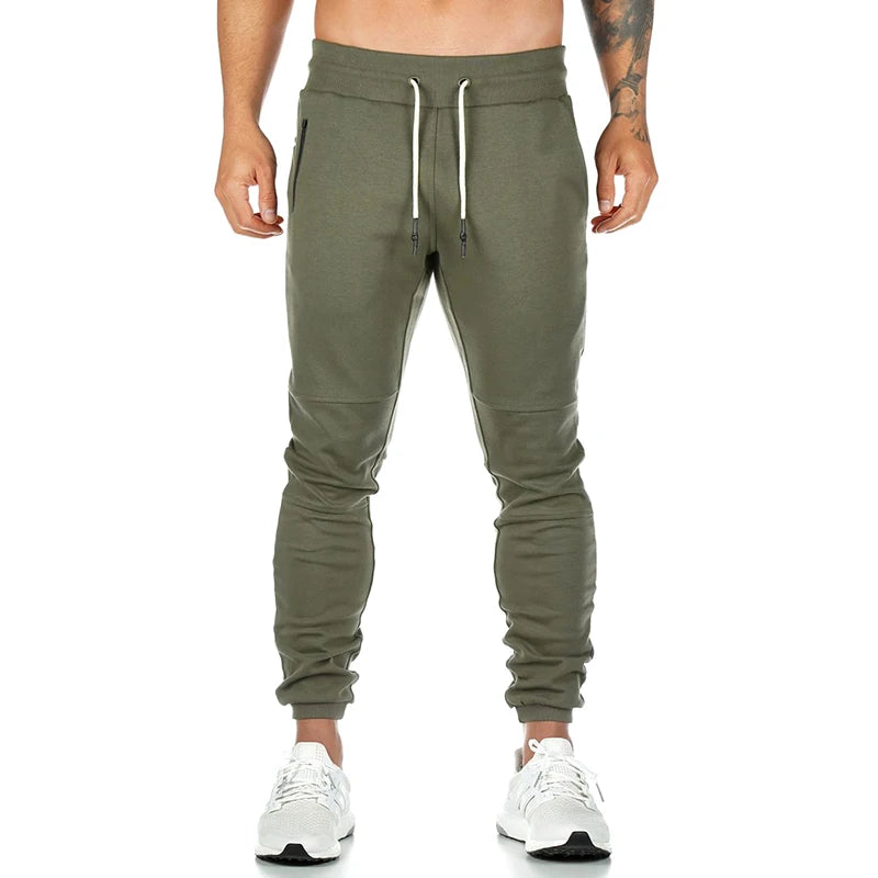 Men's Cotton Gym Pants Lightweight Stretch Yoga Jogger Sweatpants Pockets Outdoor Sports Workout Jogging Running Trousers