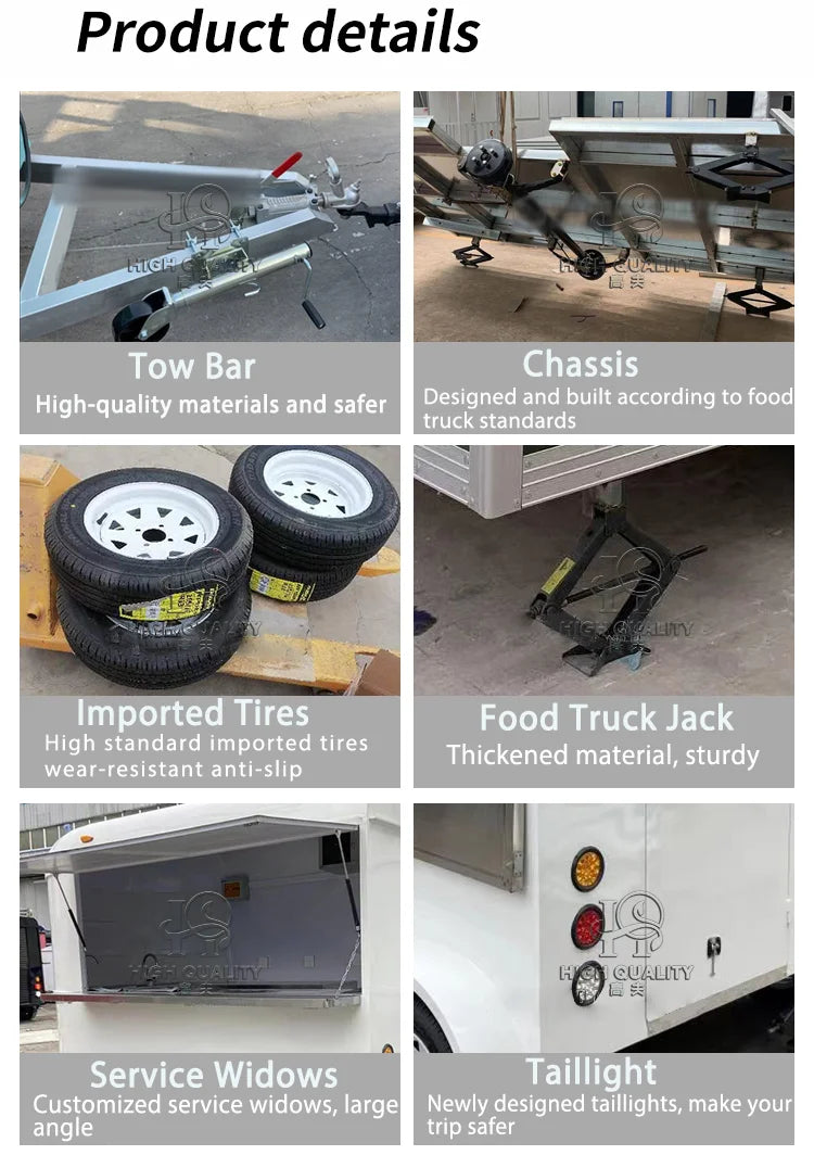 United State Food  Truck with Full Kitchen Concession Bbq Food Trailer with Porch Fully Equipped Custom Food Truck