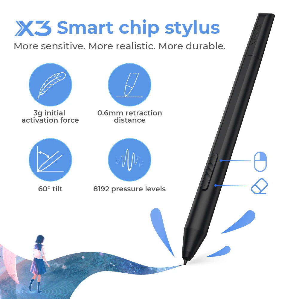 XPPen Artist Series Pen Display (2nd Gen) Artist 12 13 16 Inch Graphic Tablet Monitor with X3 Stylus Support Windows Mac Android