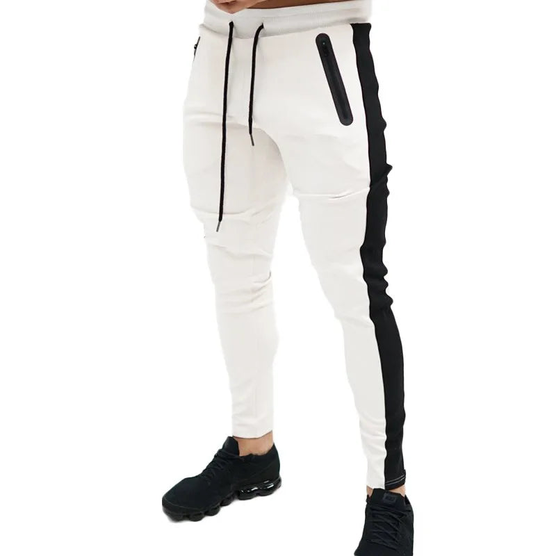 New Autumn Men's Sport Pants Casual Knitted Trousers With Zipper Pockets Solid Color Jogger pants Male pantalon chandal hombre