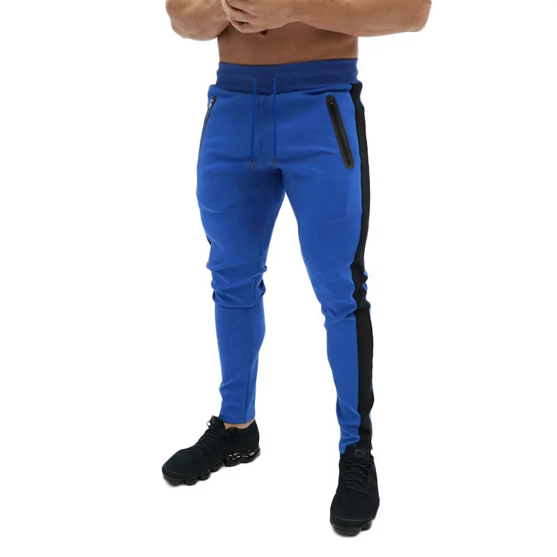 New Autumn Men's Sport Pants Casual Knitted Trousers With Zipper Pockets Solid Color Jogger pants Male pantalon chandal hombre