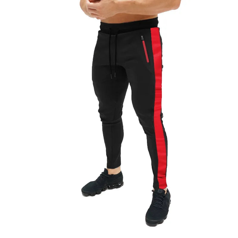 New Autumn Men's Sport Pants Casual Knitted Trousers With Zipper Pockets Solid Color Jogger pants Male pantalon chandal hombre