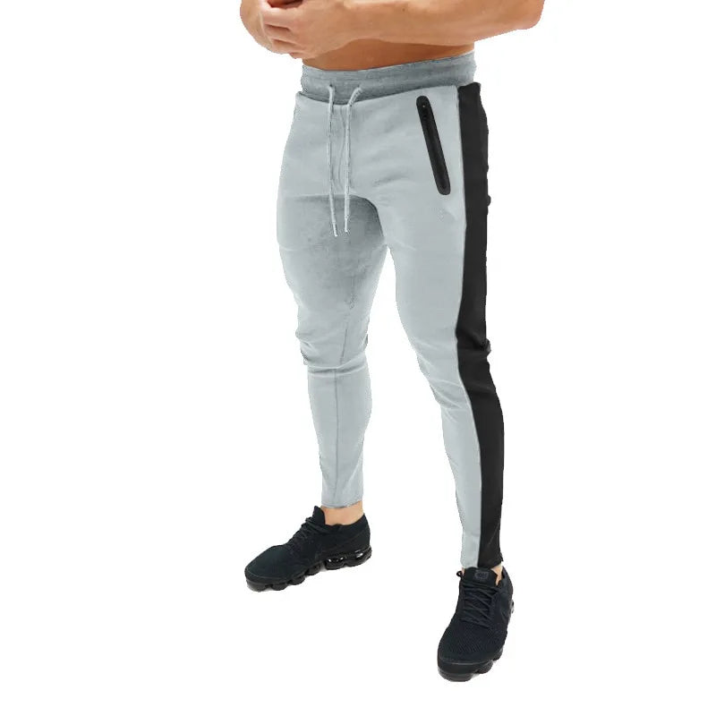 New Autumn Men's Sport Pants Casual Knitted Trousers With Zipper Pockets Solid Color Jogger pants Male pantalon chandal hombre
