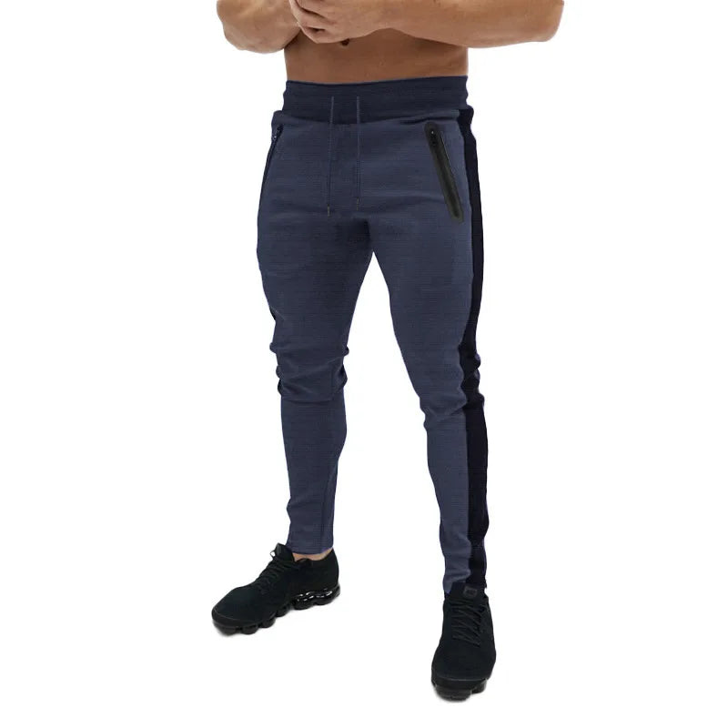 New Autumn Men's Sport Pants Casual Knitted Trousers With Zipper Pockets Solid Color Jogger pants Male pantalon chandal hombre