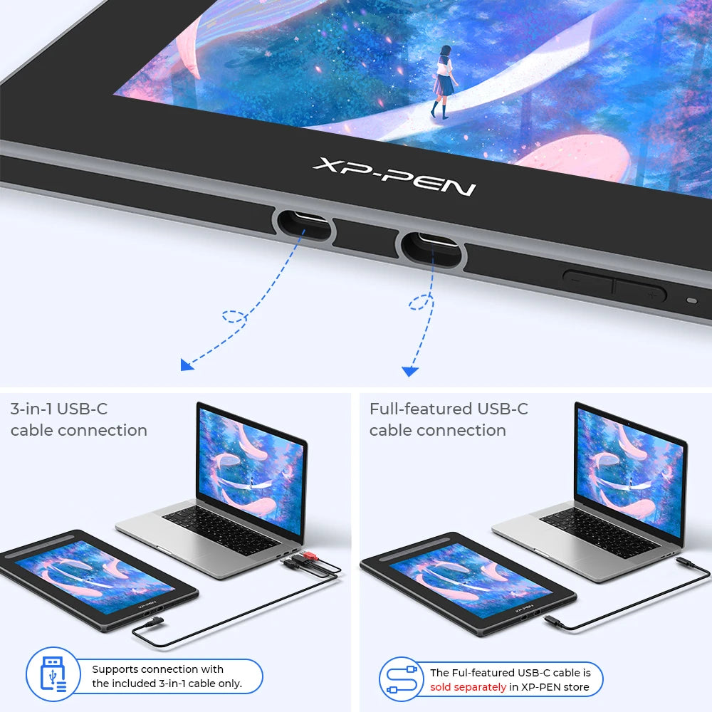 XPPen Artist Series Pen Display (2nd Gen) Artist 12 13 16 Inch Graphic Tablet Monitor with X3 Stylus Support Windows Mac Android