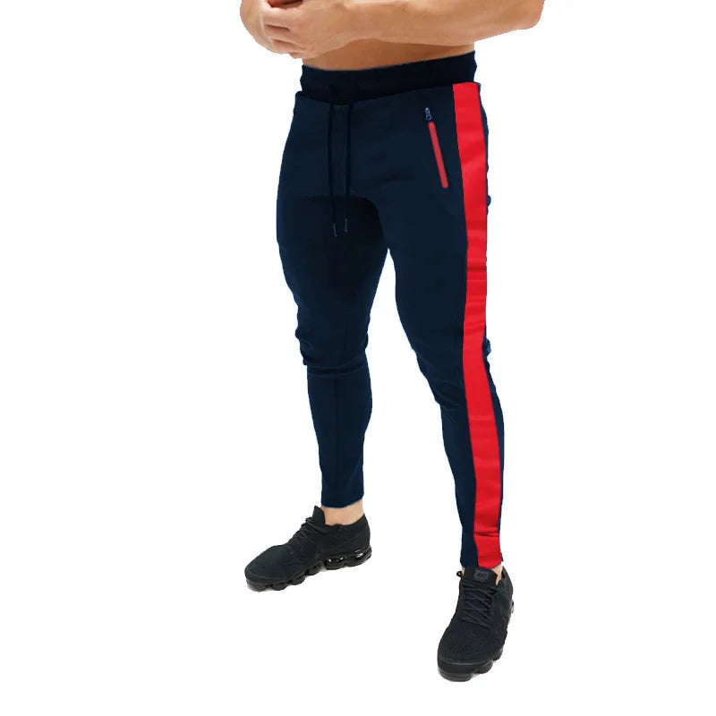 New Autumn Men's Sport Pants Casual Knitted Trousers With Zipper Pockets Solid Color Jogger pants Male pantalon chandal hombre