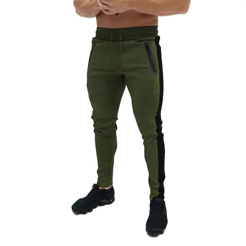 New Autumn Men's Sport Pants Casual Knitted Trousers With Zipper Pockets Solid Color Jogger pants Male pantalon chandal hombre