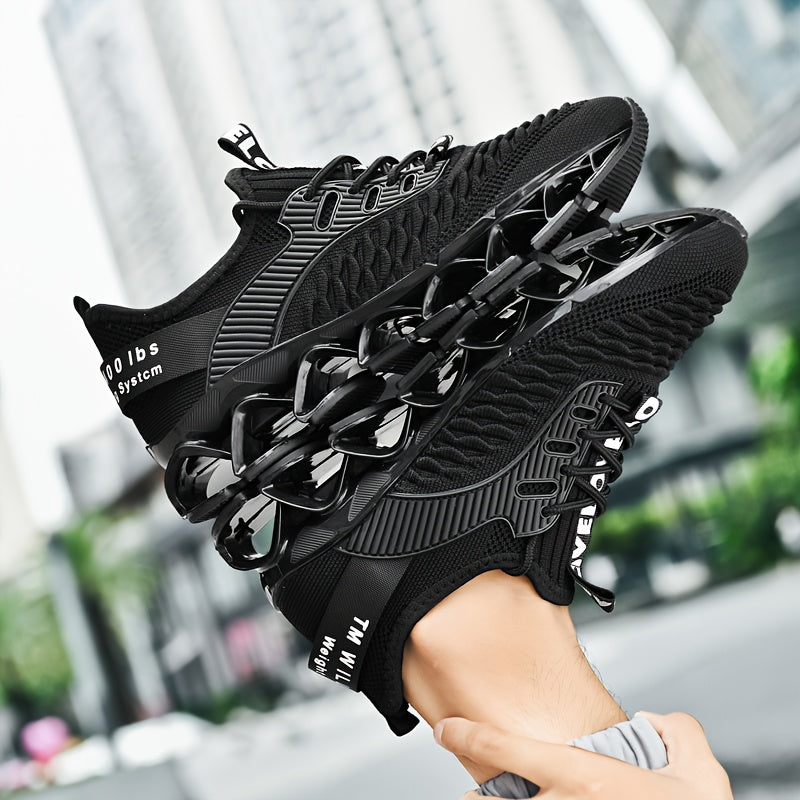 Men's Lightweight Breathable Sports Shoes, Blade Sole Comfortable for Standing Running Shoes, Trendy Multi-functional Sports Leisure Men's Fashion Shoes, Absorbing Cushioning And Low-top Lace-up Design - Durable All-terrain T