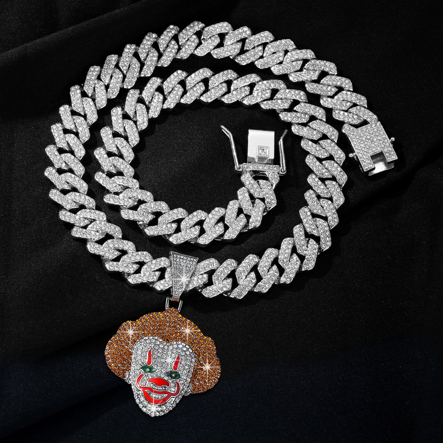 Mens Cuban Chain Clown Necklaces Eye-Catching Necklaces An eye-catching accessory, a perfect gift