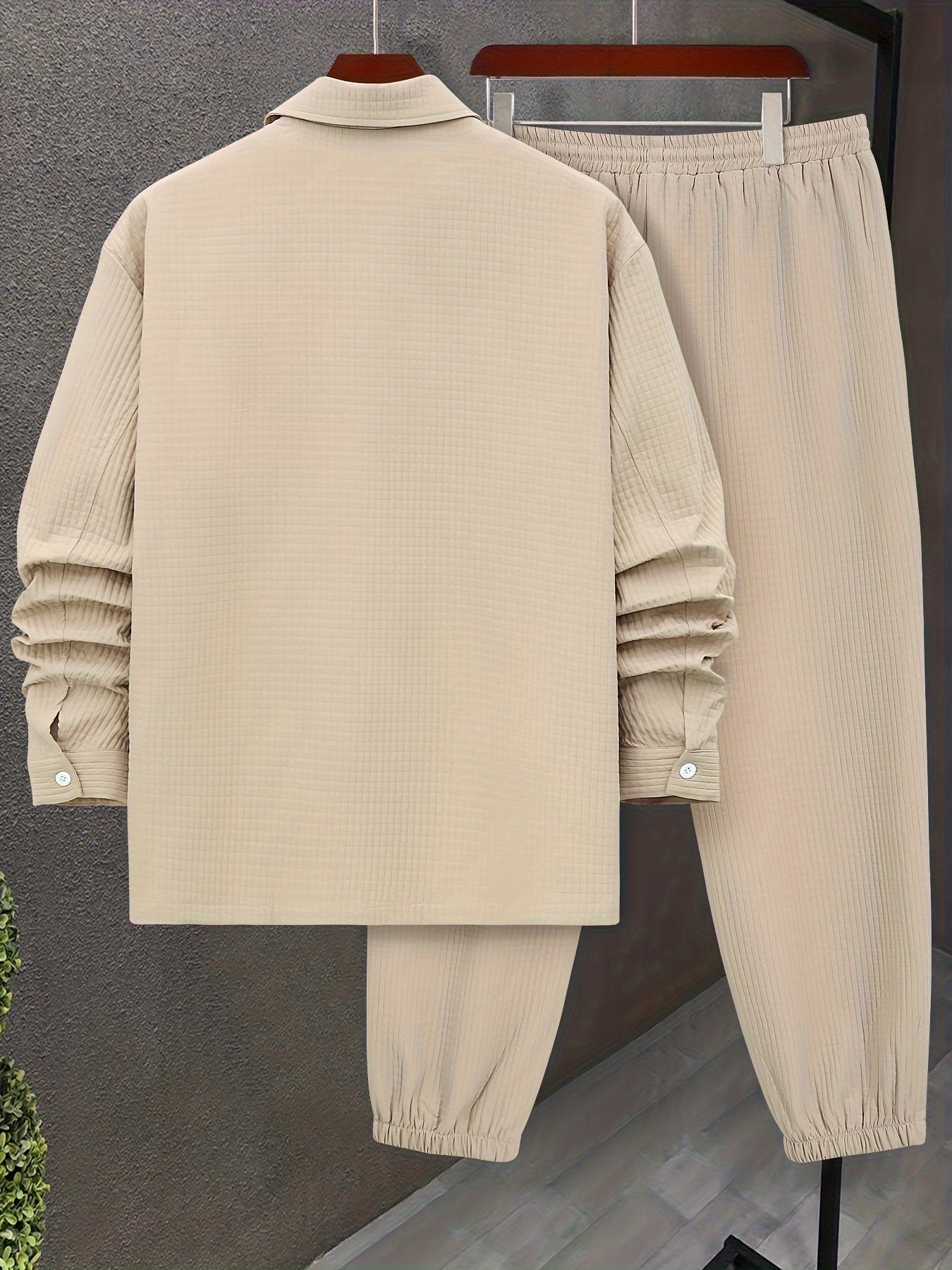 Large Size Men's Casual Set, PLUS SIZE Effortless Sophistication Meets Cold-Weather Comfort. Step into the season with this versatile men's autumn/winter outfit, expertly crafted from a durable cotton blend that balances comf
