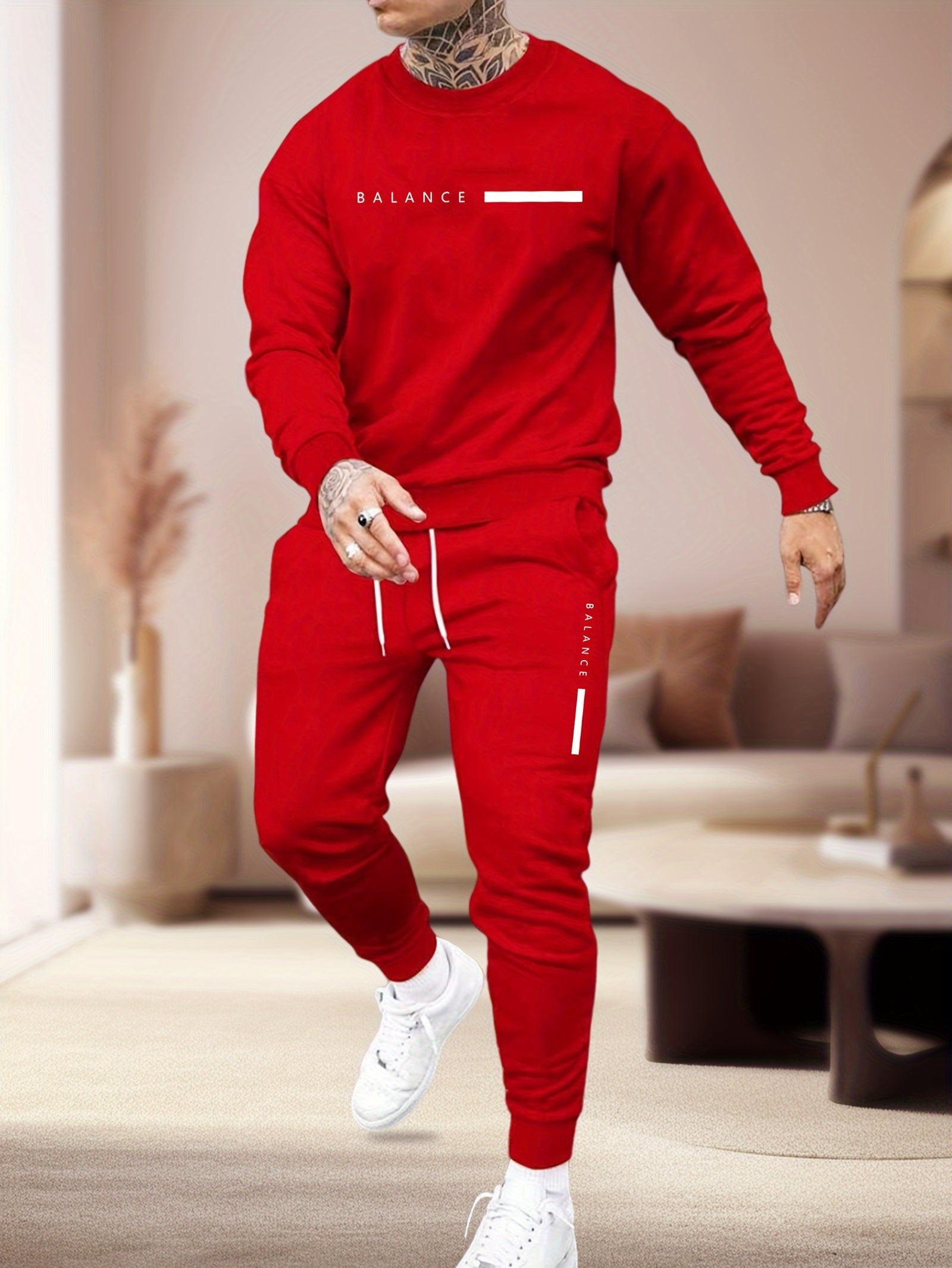 Men's Casual 2pcs Set: Effortless Sophistication Meets Cold-Weather Comfort. Step into the season with this versatile men's autumn/winter set, expertly crafted from a durable cotton-polyester blend that balances comfort, styl