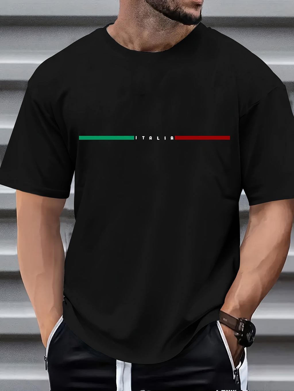 Vibrant Paris Print Short Sleeve Crew Neck T-Shirt - Comfort Fit, Stylish Streetwear, Soft Fabric, Breathable, Moisture-Wicking, Daily Wear Essential for Men - Perfect for Spring and Summer