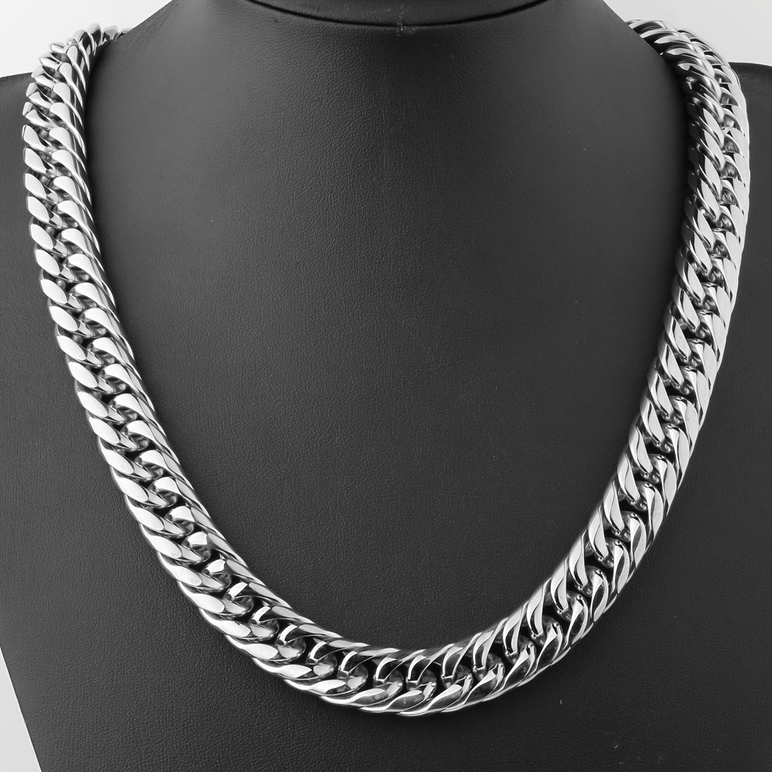 19mm Thick Heavy Duty Stainless Steel Mens Cuban Curb Chain Necklace - High Quality Necklace for Men - Strong, Durable, and Stylish Jewelry for Everyday Wear