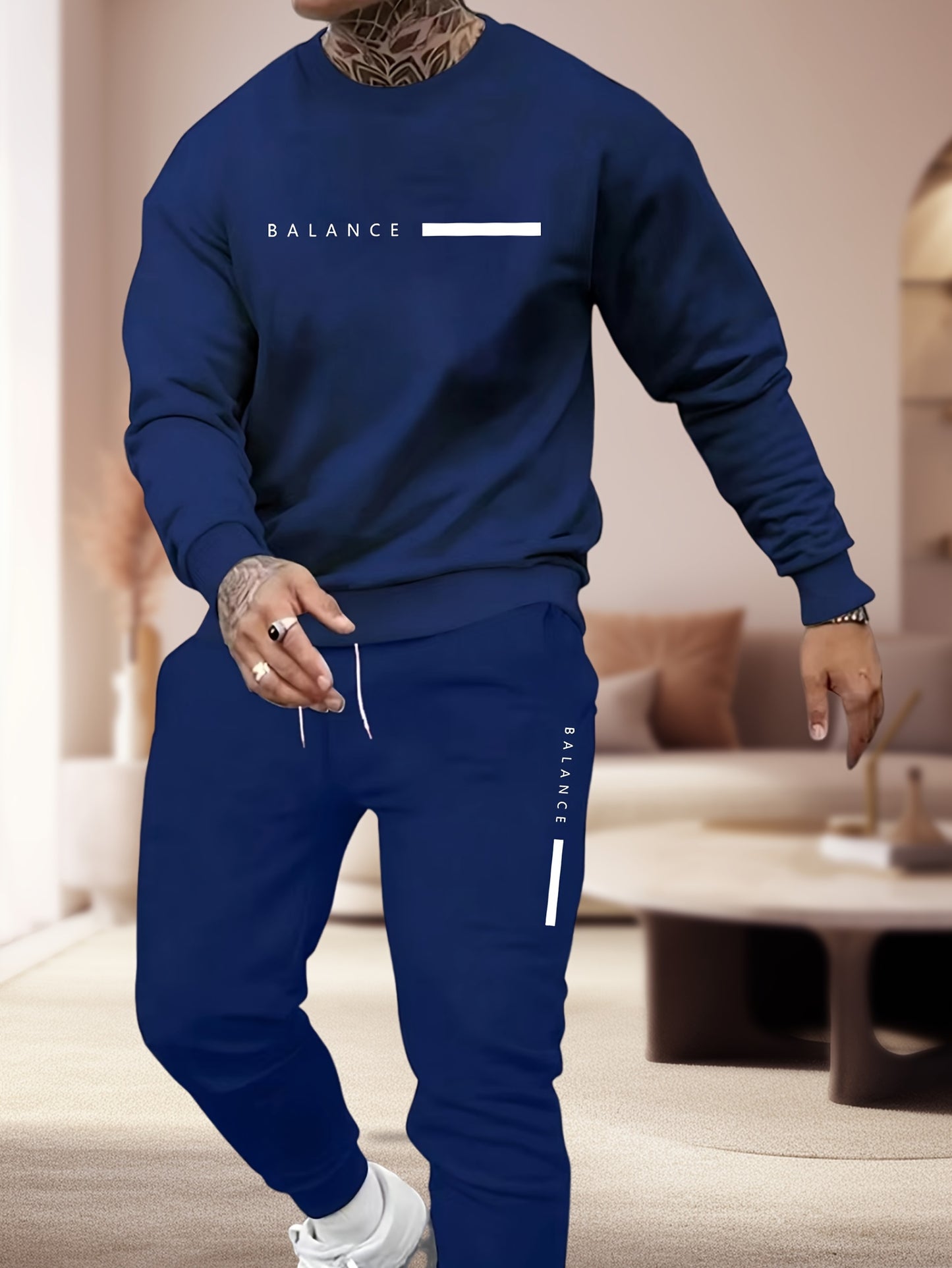 Men's Casual 2pcs Set: Effortless Sophistication Meets Cold-Weather Comfort. Step into the season with this versatile men's autumn/winter set, expertly crafted from a durable cotton-polyester blend that balances comfort, styl