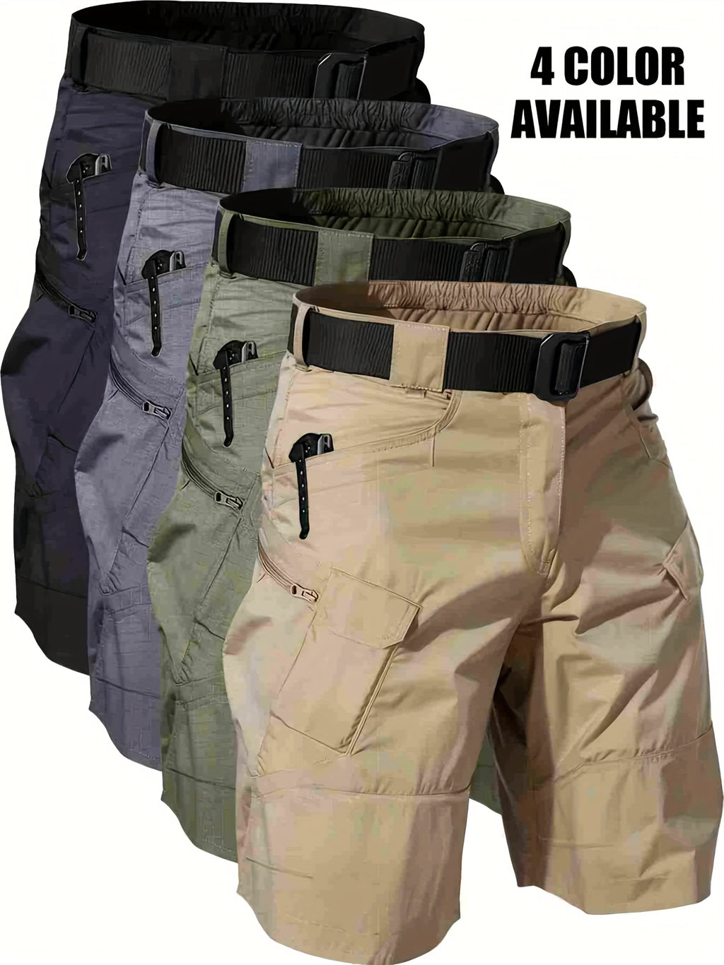 2pcs of Men's Tactical Cargo Shorts, Lightweight, Quick Dry, Breathable, Multi Pocket, - Black & Grey, Great for Hiking & Outdoor Activities, Mountaineering Gear