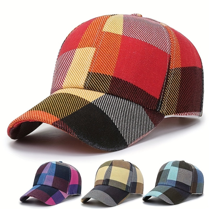 Stylish Large Square Sun Hat for Both Men And Women, Wind-Resistant, Vibrant, Fashionable Yet Casual, Suitable for Outdoor Activities, Breathable, Featuring a Grid Design, Striped And Patterned Baseball Cap, Quick-Drying for