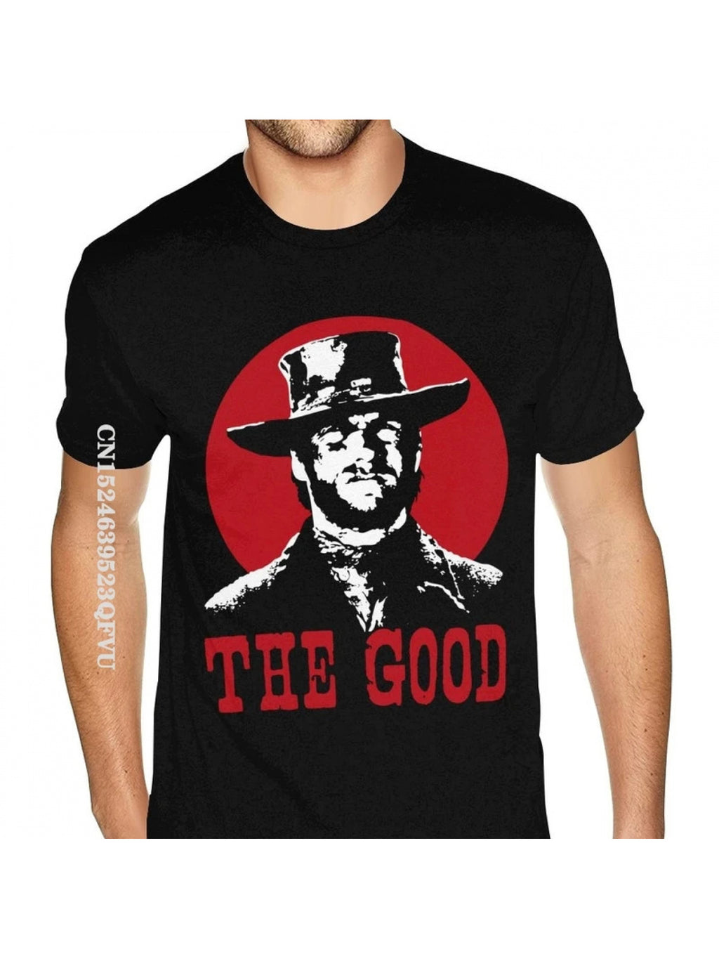 Geometric The Good The Bad And The Ugly Clint Eastwood Tee Shirts Tshirt Man Graphic Black Tees Shirt
